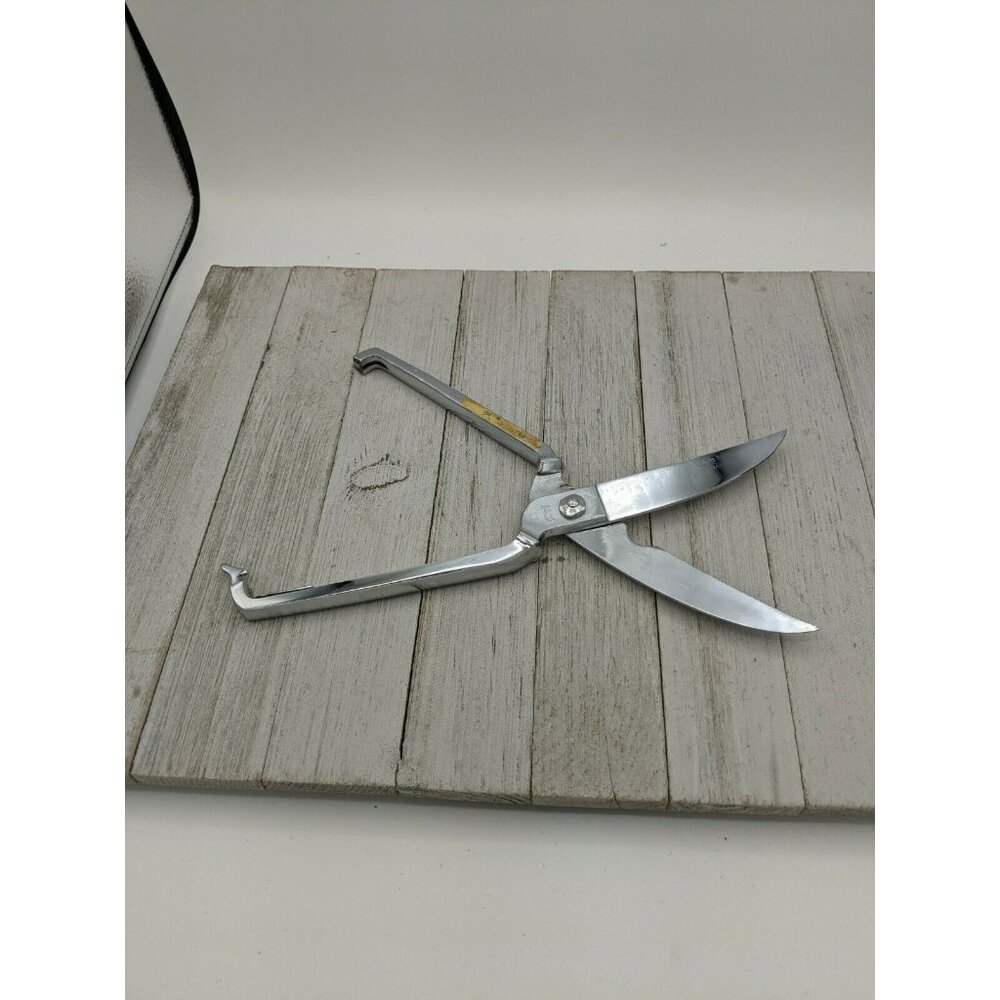 AS Italy Chrome Kitchen Shears Scissors Bone Poultry Shellfish 10 1/2"